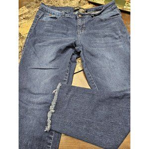 Stag Jeans Blue Raw Rem Cropped Stretchy Women's Size 16 Inseam 25"